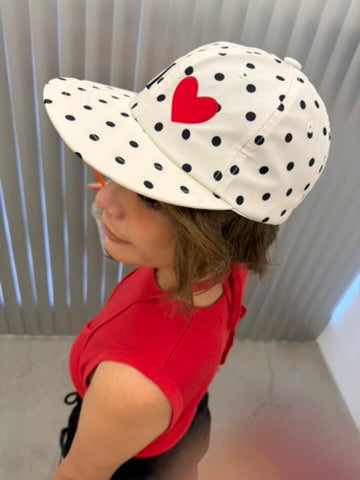 Heart Dot Satin Cap