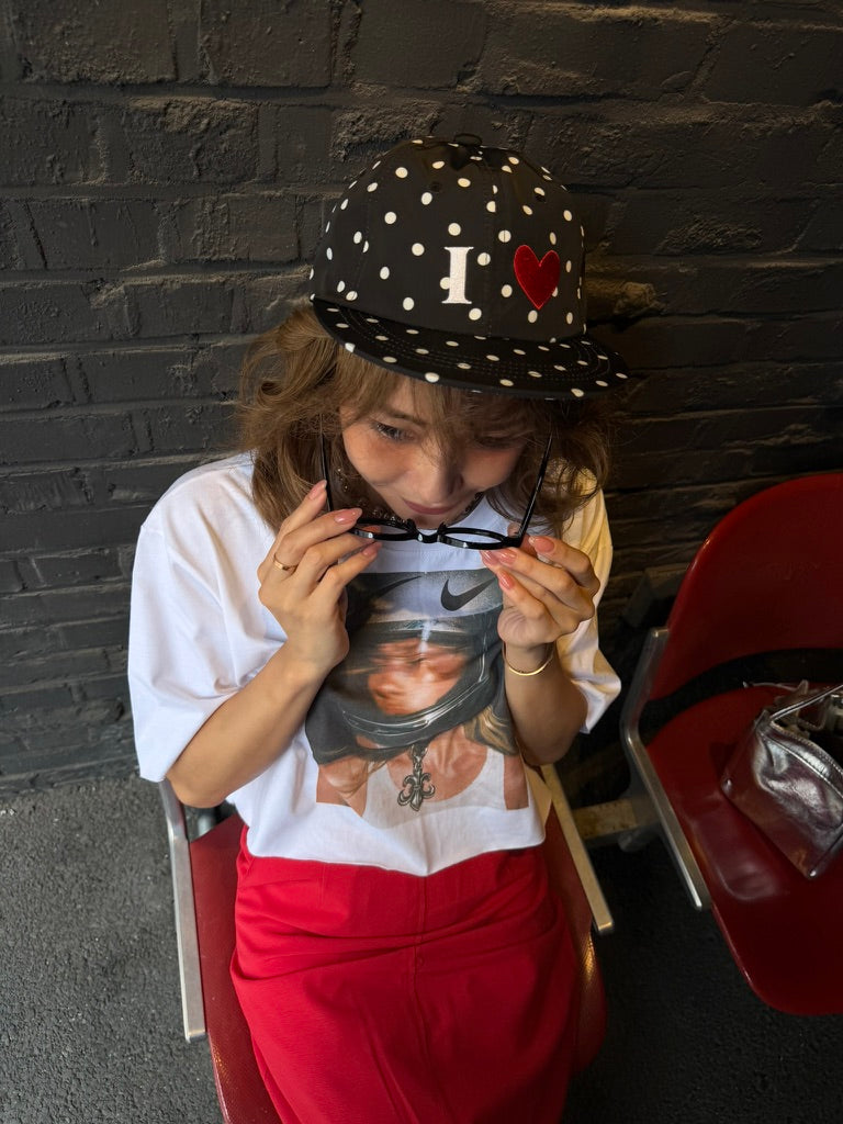 Heart Dot Satin Cap
