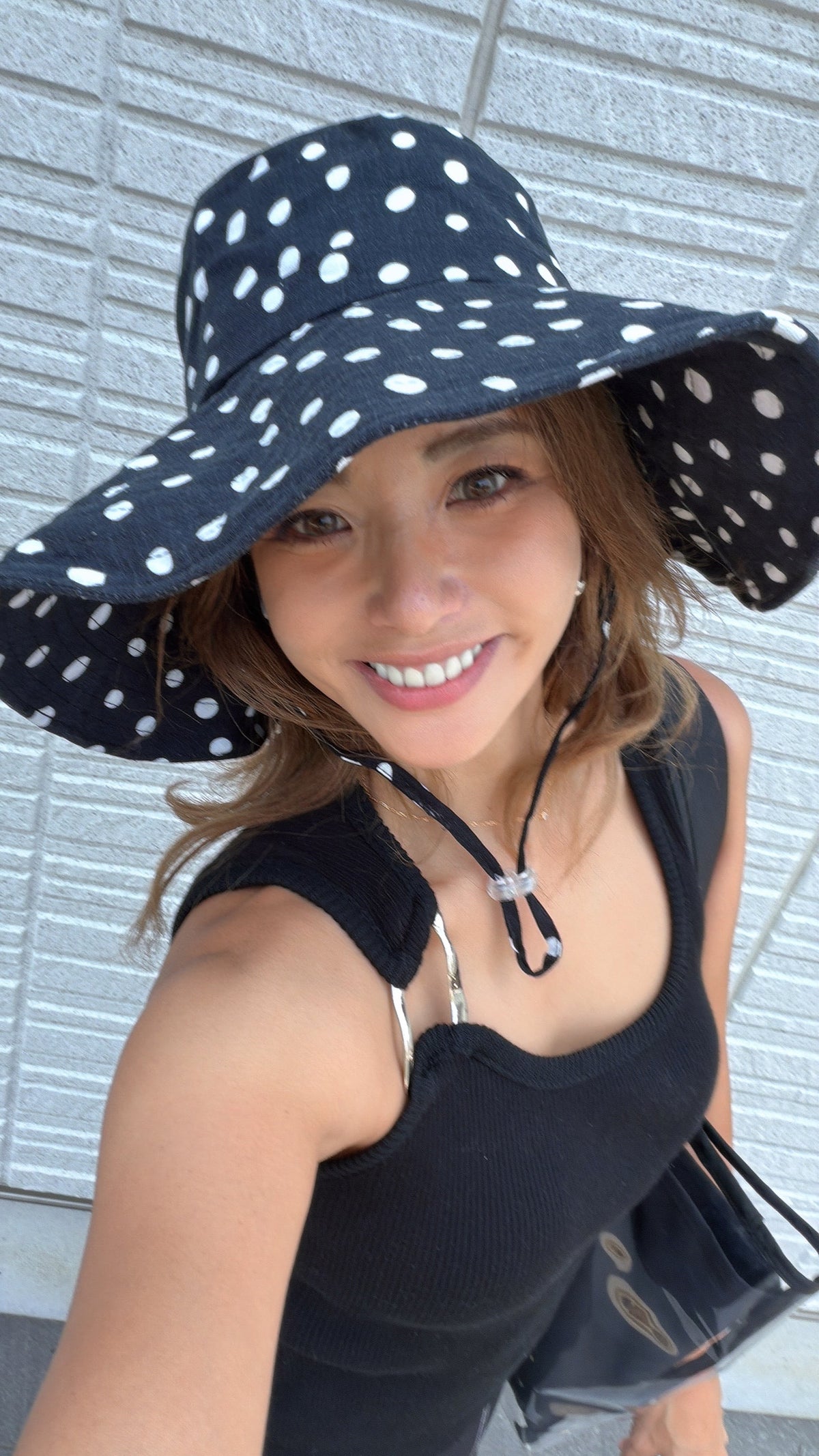 Dot Wide Brim Hat