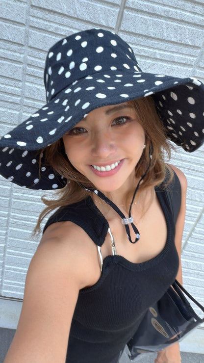 Dot Wide Brim Hat