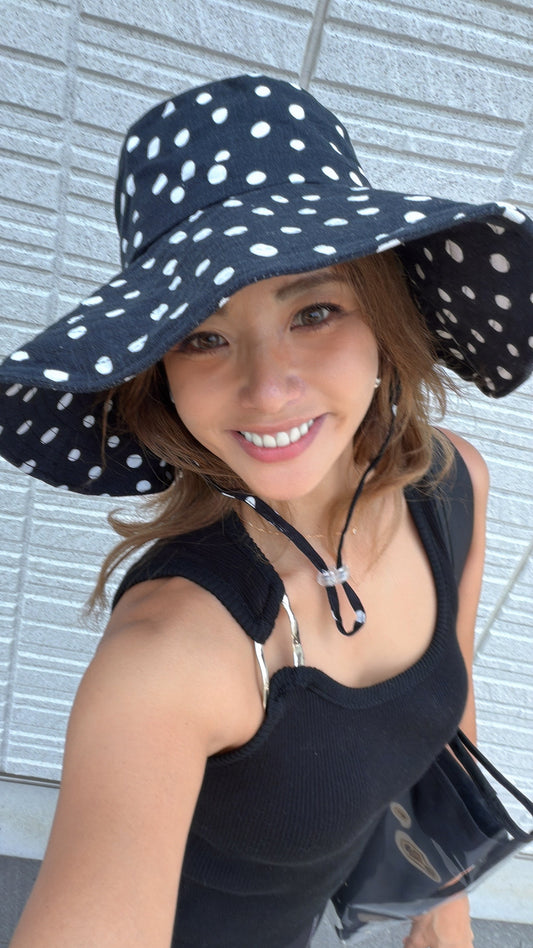 Dot Wide Brim Hat