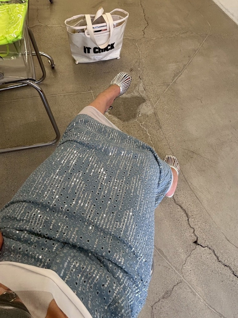 Sparkle Denim Skirt