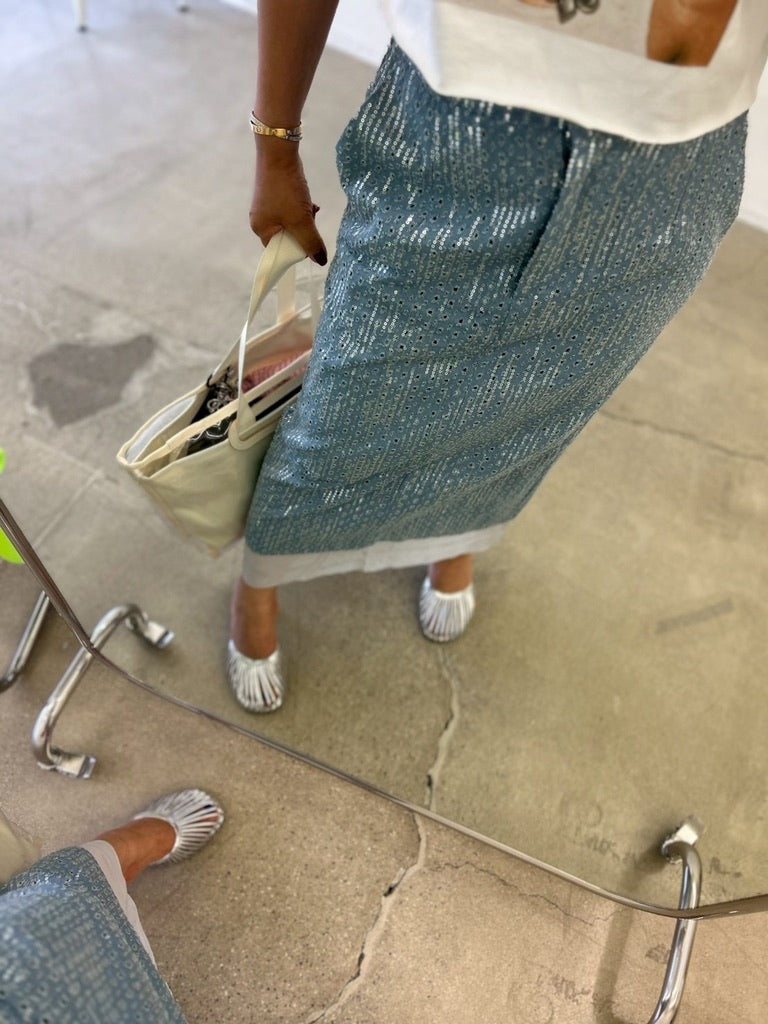 Sparkle Denim Skirt