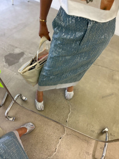 Sparkle Denim Skirt