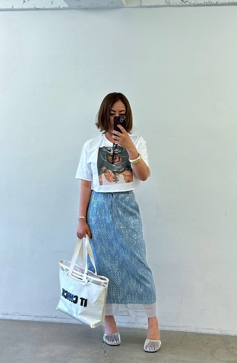 Sparkle Denim Skirt