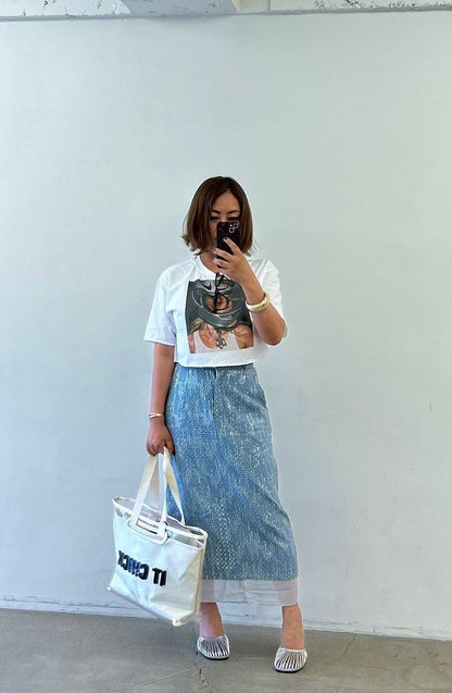Sparkle Denim Skirt