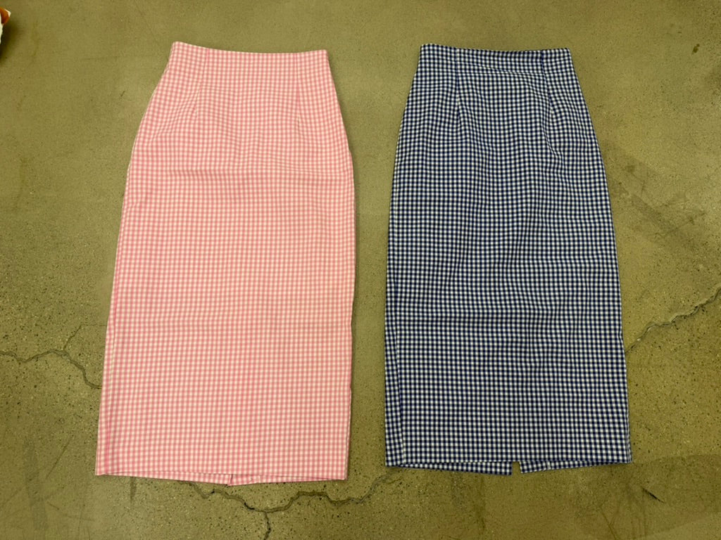 Pastel Check Tight Skirt