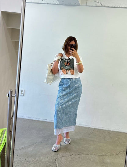 Sparkle Denim Skirt