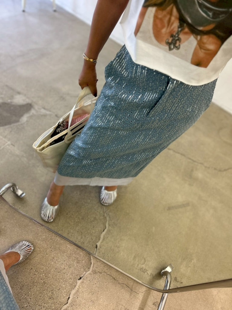 Sparkle Denim Skirt