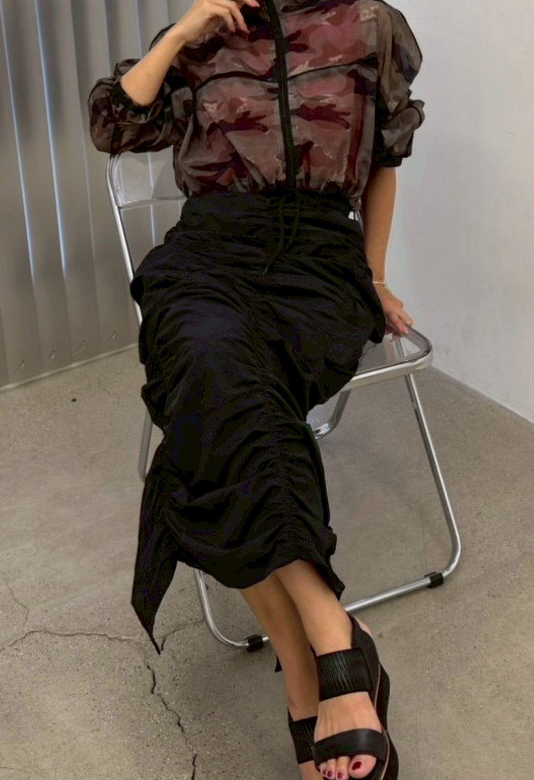 Crush Nylon Skirt