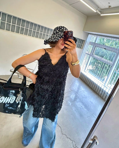 Dot Wide Brim Hat