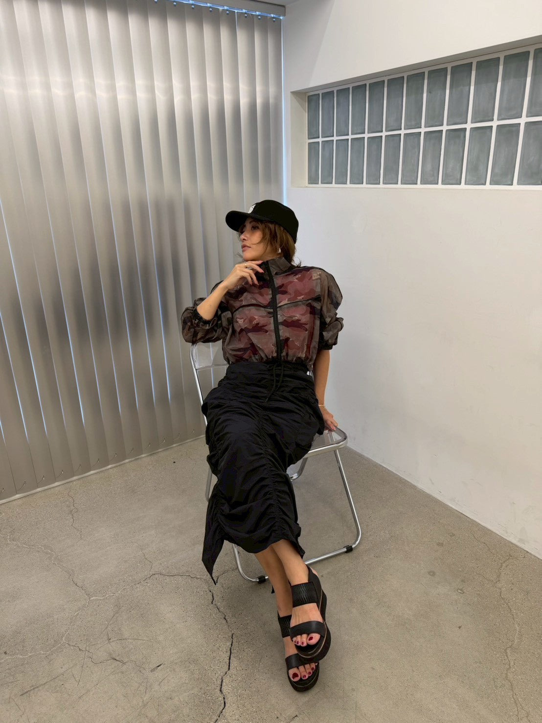 Crush Nylon Skirt