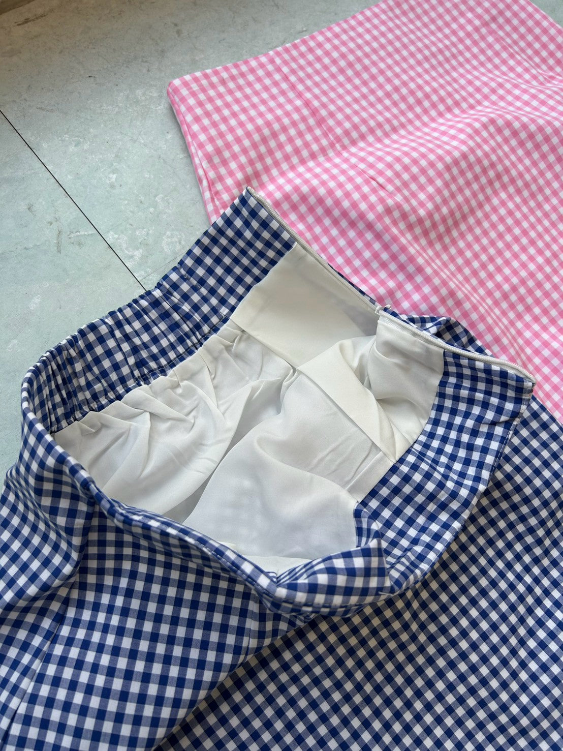 Pastel Check Tight Skirt