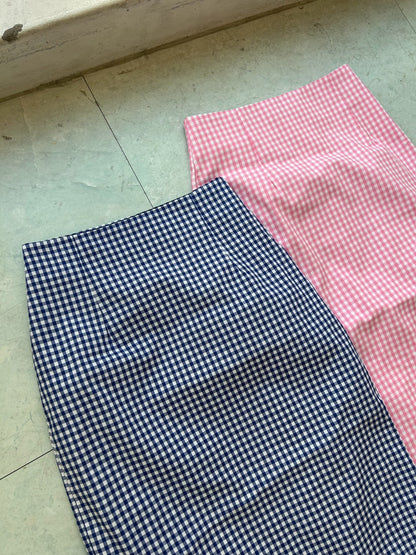 Pastel Check Tight Skirt