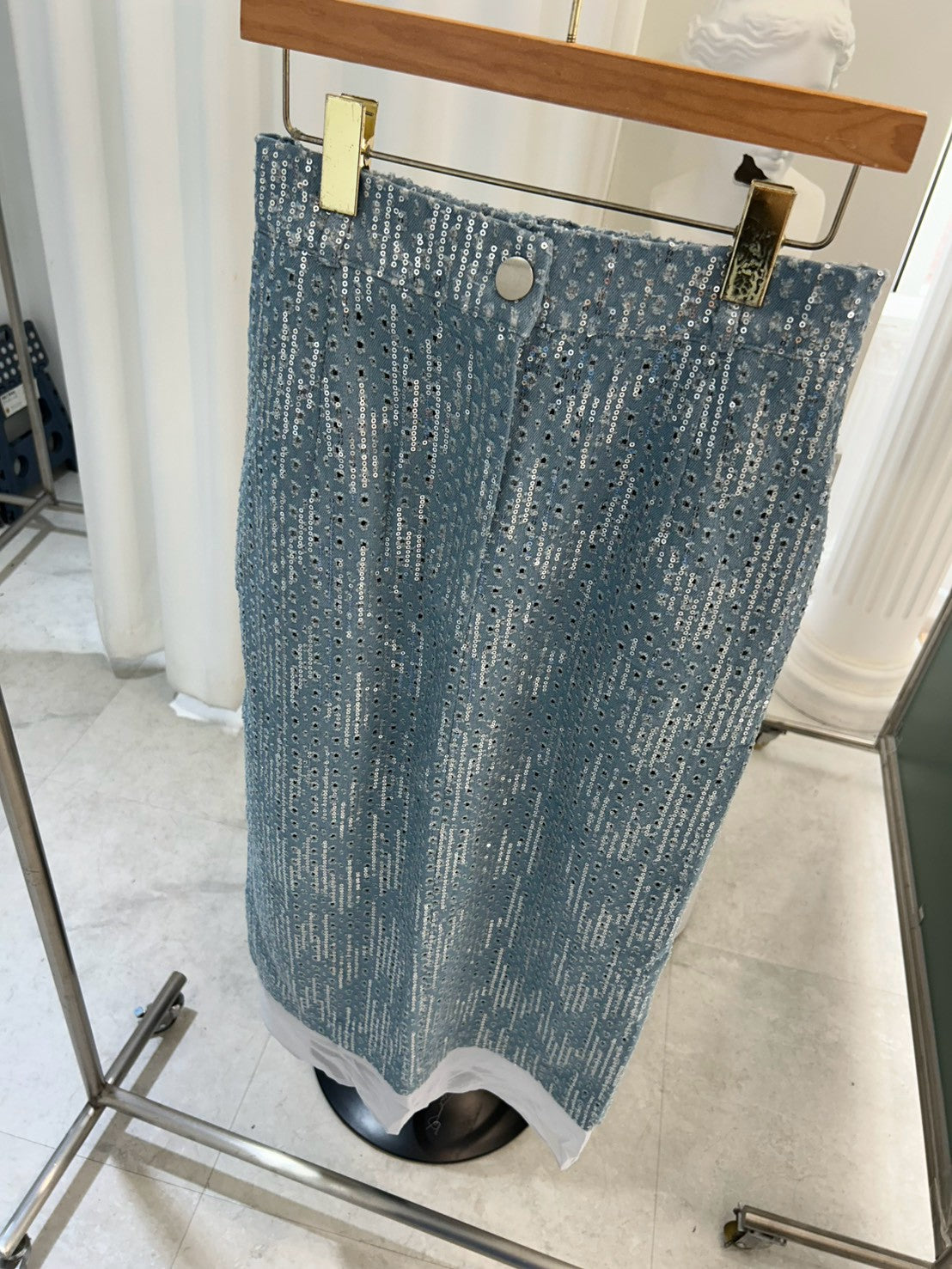 Sparkle Denim Skirt
