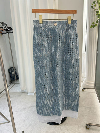 Sparkle Denim Skirt