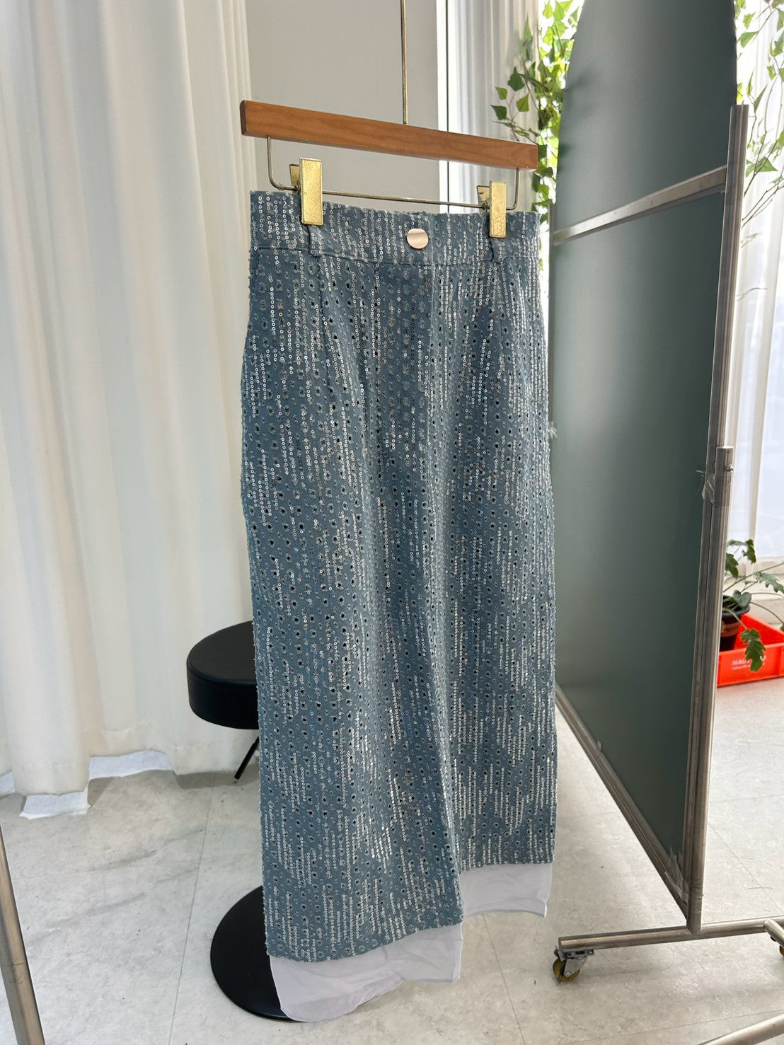 Sparkle Denim Skirt