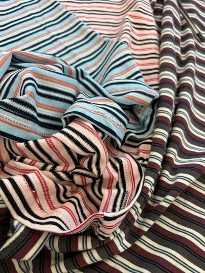 Retro Multi Border Long Skirt