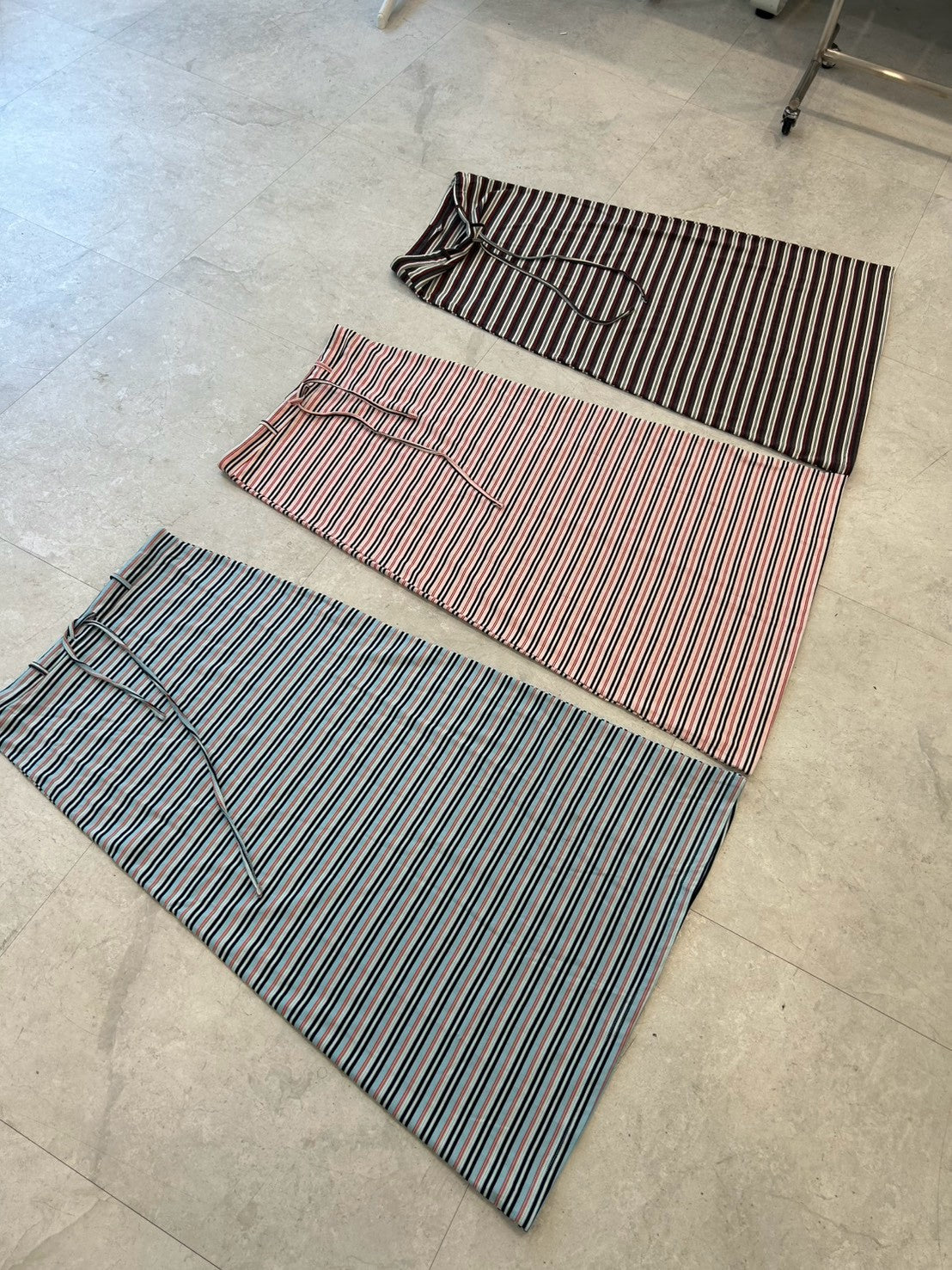 Retro Multi Border Long Skirt