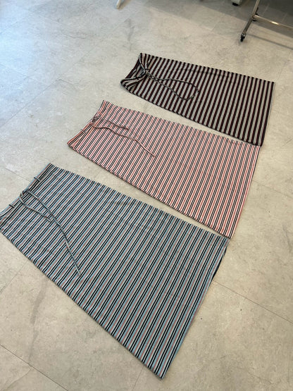 Retro Multi Border Long Skirt