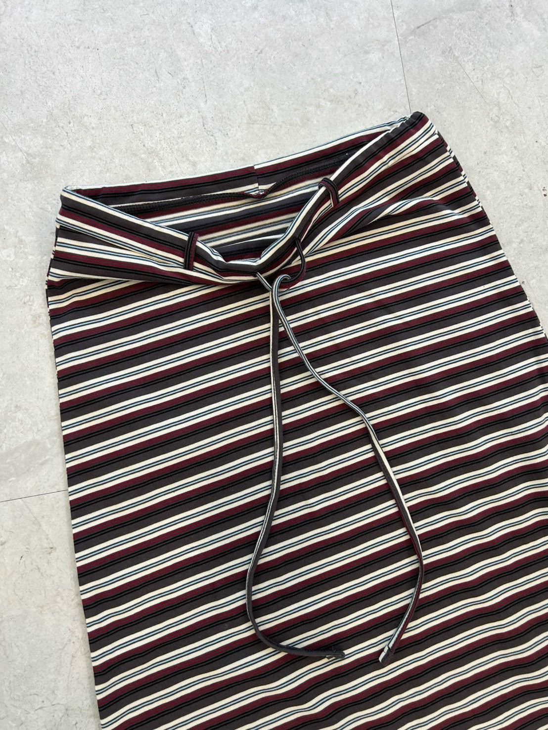 Retro Multi Border Long Skirt