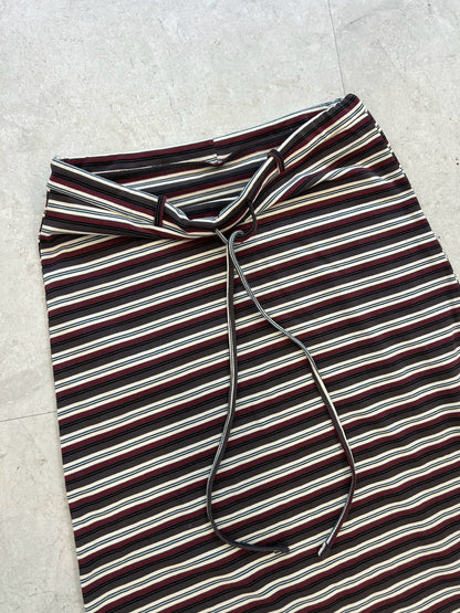 Retro Multi Border Long Skirt